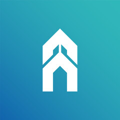 house logo vector, a letter house logo