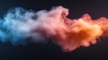 Fototapeta premium An artistic representation of vibrant smoke swirling in the air, showcasing a beautiful interplay of colors and abstract shapes that evokes emotional responses and creativity.