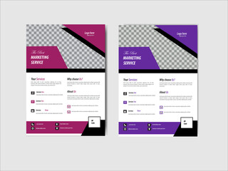 Modern Clean Professional A4 size Corporate Business Flyer Design or Company Brochure design Template with two color variation