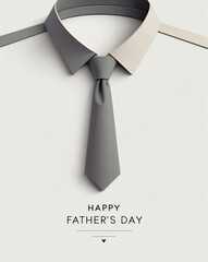 Stylish Father's Day greeting with a neatly arranged shirt and tie in soft colors, exuding warmth and elegance