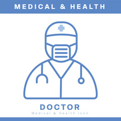 Outline doctor icon healthcare hero medical professional vector illustration