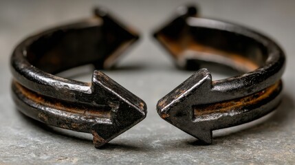 Two rings with one broken representing the concept of challenges in implementing changes and the need for resolution