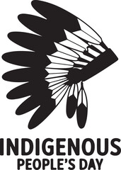 Indigenous People's Day T-shirt design, International Day of the World's Indigenous Peoples set of round label template 