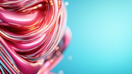 An artistic representation of swirling pink and metallic colors that create a dynamic and engaging abstract design, symbolizing fluidity and creativity.