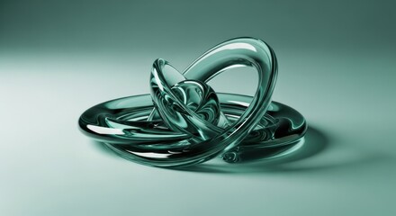 Fototapeta premium Glass Sculpture Abstract Art Greenish Creative Design