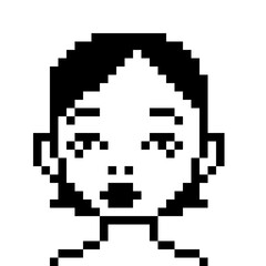 set of pixel girls faces