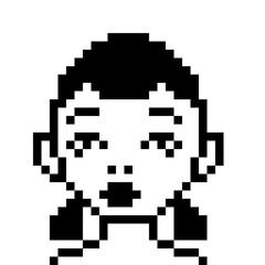 set of pixel girls faces