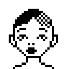 set of pixel girls faces