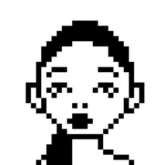 set of pixel girls faces