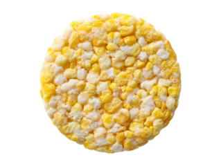 Corn rice cake isolated on transparent or white background, png