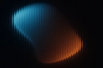 Selbstklebende Fototapeten Fraktale Wellen Red Slatted Glass Background. Ribbed gradient in black background.  © designsee-