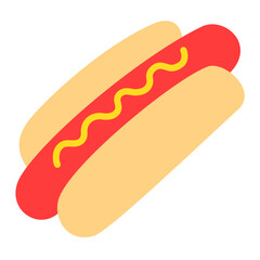 hot dog vector illustration. Hotdog flat icon.