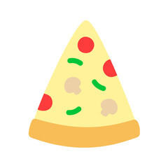 Slice of pizza vector illustration.