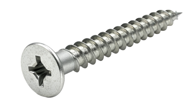 bolt and nut, metal screw isolated on transparent background