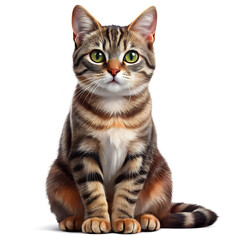 Obraz premium Realistic cat on white background.