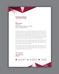 Modern and Professional Letterhead Design Template with Geometric Shapes and Burgundy Accents for Business