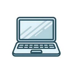 Modern Laptop Illustration Sleek Design, Clean Lines, Technology Icon
