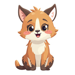 Adorable cartoon fox with big eyes: a charming character design for children