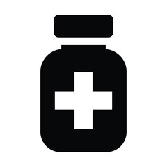 Medical bottle icon isolated on white background