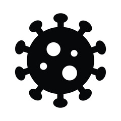 Corona Virus Symbol Medical Illness Black and White Filled Simple Line Icon