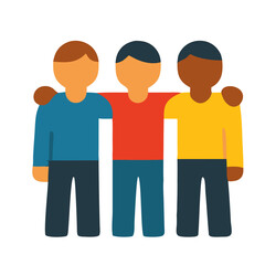 Fototapeta premium Celebrating Unity Diverse Friends Embracing Togetherness