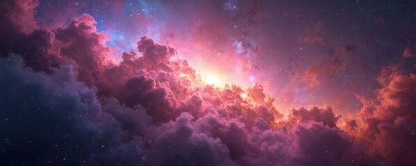 Fototapeta premium Colorful space galaxy cloud nebula. Stary night cosmos. Universe science astronomy. Supernova background. Concept illustration of bright outer space. Beautiful universe with stars, cosmos and galaxy.