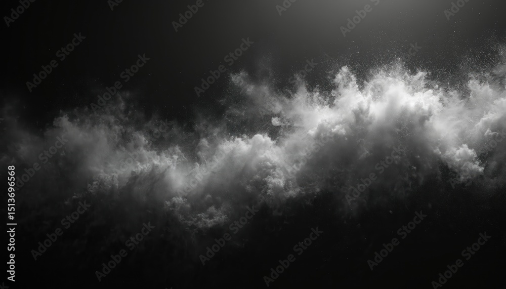 Aufkleber abstract background with flowing dust particles in air on black backdrop. natural dust cloud powder 