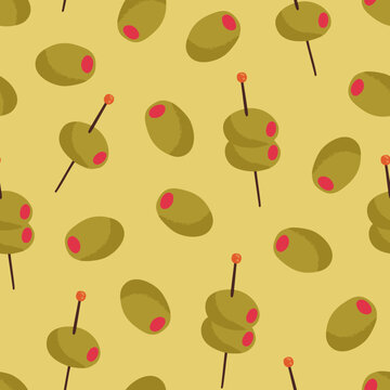 Green Olives - Seamless Surface Pattern Design