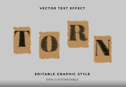 Brown And Black Torn Font Craft Paper Grunge Rough Text Effect


