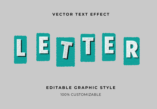 Green And White Paper Torn Font Bold Vintage Text Effect

