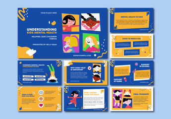 Blue And Yellow Kids Mental Health School Wellness Presentation Template
