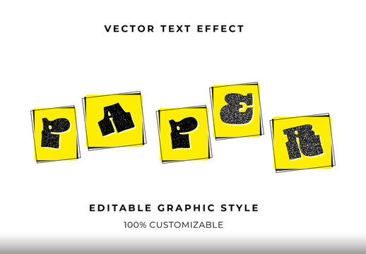 Yellow And Black Paper Font Torn Grunge Bold Funky Text Effect

