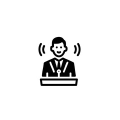 Public Speaking Icon - Professional Webinar or Event Badge