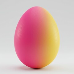 Colorful Easter egg featuring a gradient from magenta pink to yellow, smooth surface, perfect for spring celebrations.