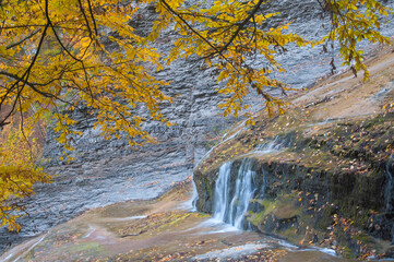 buttermilk falls state park and waterfall in autumn