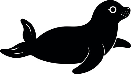 Obraz premium seal Vector silhouette 