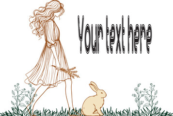 easter bunny in the grass