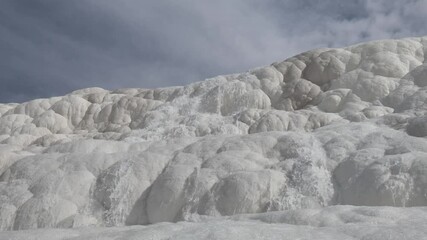 white calcareous formations in Pamukkale Turkey