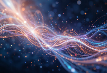 Abstract Light Waves with Glittering Particles and Soft Color Gradients