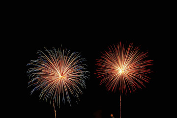 heart shaped fireworks display in the night sky