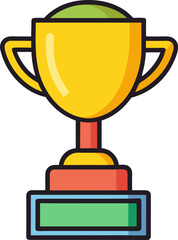 Flat style winner�s cup vector in joyful sports celebration design