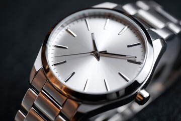 Close-up of a stylish wristwatch.