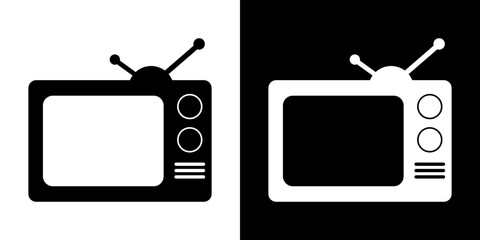 Antigua televisi&oacute;n en blanco y negro para sitio web, folleto y app.