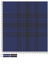 Close up of Blue and Black Plaid Fabric with Ruler Markings for Design and Textile Applications