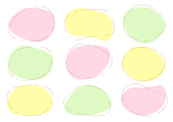 ゆるい形の春色フレームセット