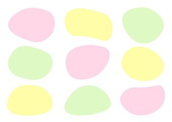 ゆるい形の春色フレームセット