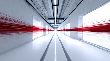 Abstract Corridor of Light and Speed - Futuristic hallway, art, speed, light, technology, progress, innovation. Symbolizing advancement, future, energy, movement, and possibility