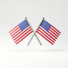 Patriotic American Flags Crossed  A Symbol of Unity and Freedom