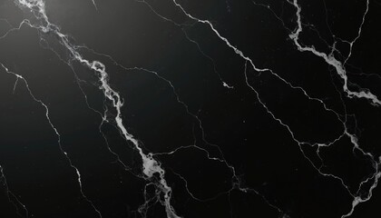 Black marble texture background with white veins. Natural stone pattern for interior design, flooring, wall decor. Luxury surface for kitchen, bathroom tiles. High resolution image for digital art.