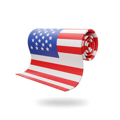 Rolled American Flag: A Patriotism Symbol,  Celebrating National Pride and American Heritage